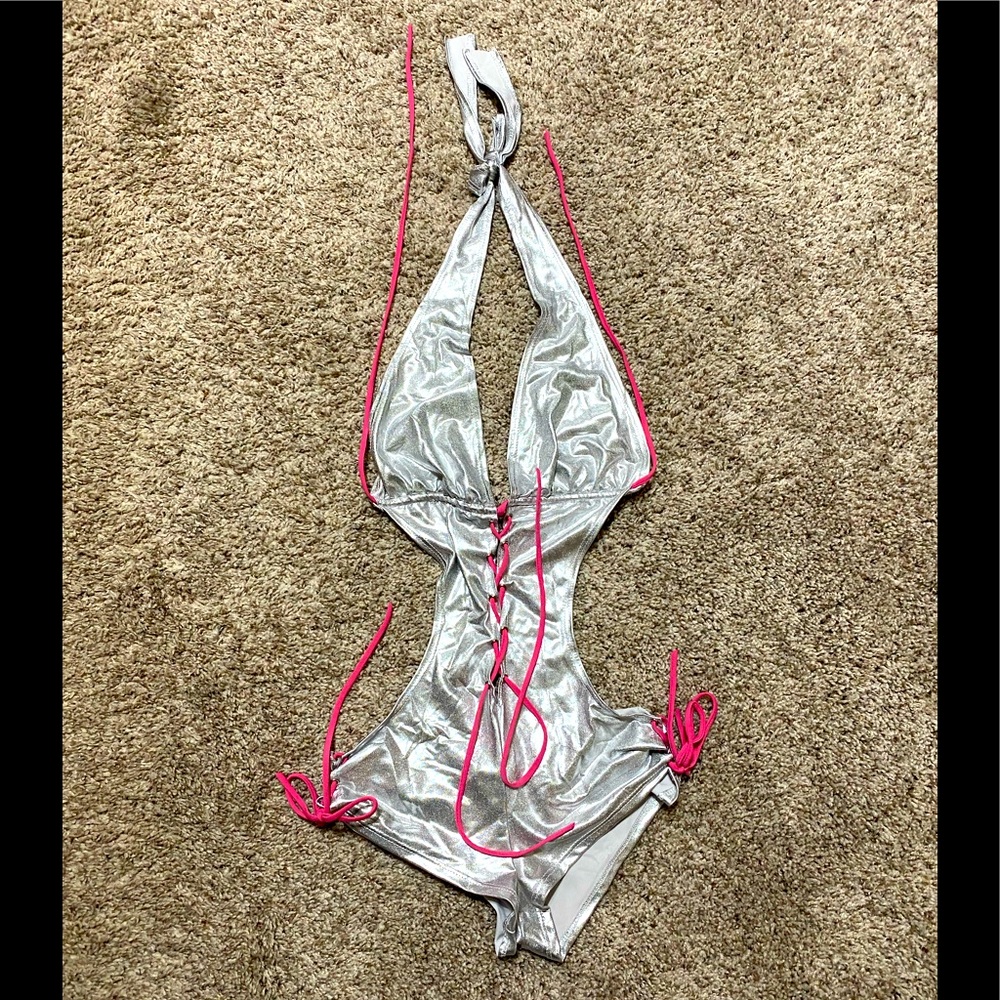 Like New Gothic Punk Rave Swimsuit Stripper One Piece